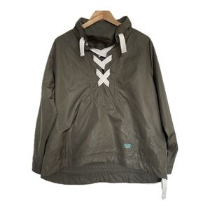 New Balance Lined Windbreaker; Olive green, Pull-over, Drawstring; Sz M Unisex